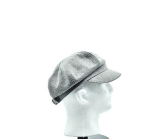 Vintage Broner Newsboy Cap Gray Wool Blend Flat Cabbie Satin Lining 6 Panel OSFM
